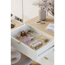 5 Adet Çekmece Içi ve Dolap Içi Makyaj Kozmetik Düzenleyici Şeffaf Organizer Seti