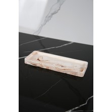 Mermer Desenli El Yapımı Dekoratif Sunum Tepsisi Tabağı Beton Sunumluk 10X25 cm