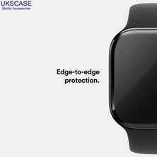 Ukscase Apple Watch Series 10 Uyumlu Tam Kaplayan 3D Siyah Çerçeveli Ekran Koruyucu