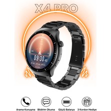 X4 Smart Akıllı Saat 3 Kordon Hediyeli Ios/android Destekli 46MM Gümüş Gri