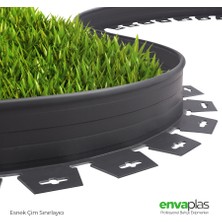 Envaplas Pratik Garden Çim Ayırıcı 25 M Siyah Çim Sınırlayıcı Taş Toprak Ayıracı Çim Ayracı Çim Bariyeri