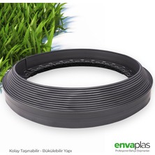 Envaplas Pratik Garden Çim Ayırıcı 25 M Siyah Çim Sınırlayıcı Taş Toprak Ayıracı Çim Ayracı Çim Bariyeri