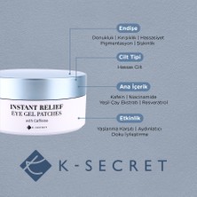 Ksecret İnstant Relief Eye Gel Patches (Caffeıne) 60 Adet - Kafein İçeren Göz Altı Maskesi