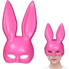 Çerçici Pembe Renk Ekstra  Uzun Tavşan Maskesi 35X16 cm