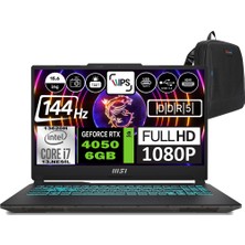 MSI Msı Cyborg 15 Intel Core I7 13620H 32GB 4tb SSD RTX4050 6gb Freedos 15.6" Fhd 144Hz Taşınabilir Bilgisayar A13VE1479XTRWF08 + Zetta Çanta
