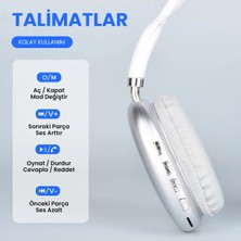 Hi-Fi Ses Kaliteli, Ayarlanabilir Kafa Üstü Bluetooth Kulaklık