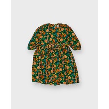 RG Brand Büzgülü Kemerli ve Tokalı Genç Kız Pamuk Kumaş Elbise