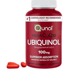 Qunol Ubiquinol Active Form Of COQ10 100 Mg 100 Softgels Kaneka Ubiquinol Coenzyme Q10 100 Jel Kapsül