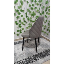 Özcan Mobilya Aksesuar Vega - Siyah Metal Ayak - Babyface Kumaş - Papel Sırt - Mutfak & Salon Sandalyesi