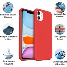 Apple iPhone 11 Kılıf Lansman Premium Silinebilir Kırmızı Silikon