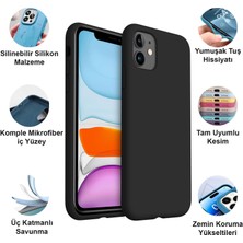 Apple iPhone 11 Kılıf Lansman Premium Silinebilir Siyah Silikon