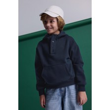 Babokah (Kids Boy) Düğmeli Şardonlu Kapüşonlu Sweatshirt