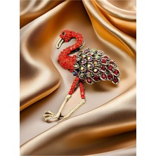 Theia Atelier Jelly Red Flamingo Bronz Broş