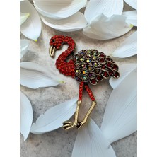 Theia Atelier Jelly Red Flamingo Bronz Broş