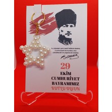 Sevimli Tasarımlar 20 Adet-Yıldız Anahtarlık-29 Ekim Cumhuriyet Bayramı 101. Yıl Temalı-Okul Hediyelik