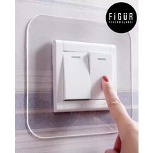 Figür Reklam Ajansı Şeffaf anahtarı koruyucu kapak soket / 4 adet/ çerçeve dekor su geçirmez akrilik panel