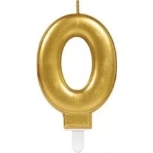 Çerçici 0 Rakam Mum Gold Renk