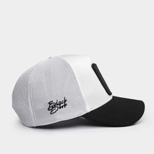 BlackBörk V1 Trucker Kartal - 5 Kod Logolu Unisex Siyah Siperli-Beyaz Şapka