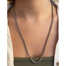 Celikchi Unisex Çelik 4 mm Zincir Kolye