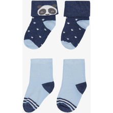 Katamino Erkek Bebek Soket Çorap 2 Li Sevimli Pandacık Baskılı 0-24 Ay, Karışık Renk