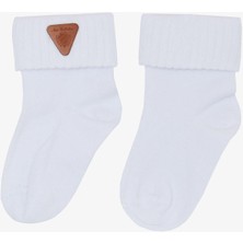 Katamino Erkek Bebek Soket Çorap Armalı 0-18 Ay, Beyaz