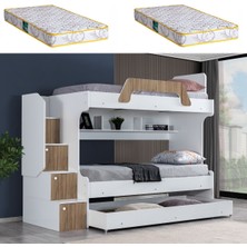 Setay İnci Yavrulu Ranza  Ceviz 2 Adet Comfort Yatak