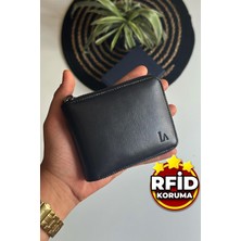 La'graccio Paris Lancy Erkek Fermuarlı Rfid Koruma Özellikli Hakiki Deri Cüzdan