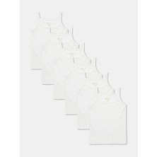 Natuline Kız Çocuk Organik Pamuk Ribana 6'lı Paket Ip Askılı Atlet