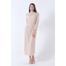 Feminist Taş Taş Aksesuarlı Belden Kuşaklı Elbise 4673001.50