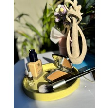 Hapatashop Yuvarlak Beton Sarı Yeşil Turuncu Lila Tepsi Sunumluk Dekoratif Tabak