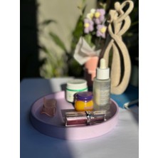 Hapatashop Yuvarlak Beton Sarı Yeşil Turuncu Lila Tepsi Sunumluk Dekoratif Tabak