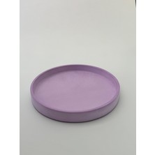 Hapatashop Yuvarlak Beton Sarı Yeşil Turuncu Lila Tepsi Sunumluk Dekoratif Tabak