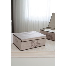 Keçe Kapaklı Çok Amaçlı Baza Kutu Bej 50X40X19CM
