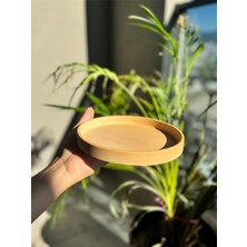 Hapatashop Yuvarlak Beton Sarı Yeşil Turuncu Lila Tepsi Sunumluk Dekoratif Tabak