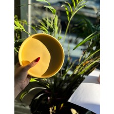 Hapatashop Yuvarlak Beton Sarı Yeşil Turuncu Lila Tepsi Sunumluk Dekoratif Tabak