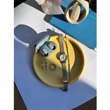 Hapatashop Yuvarlak Beton Sarı Yeşil Turuncu Lila Tepsi Sunumluk Dekoratif Tabak