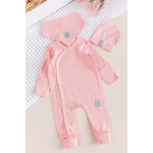 Babymod Kendinden Eldivenli Naturel Bebek Tulum Takım