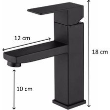 FAWER Faucet & Shower Siyah Lavabo Bataryası Kare - 602B