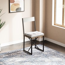 Eportatif Mutfak sandalyesi minderli salon balkon atlantik sandalye beyaz 1498