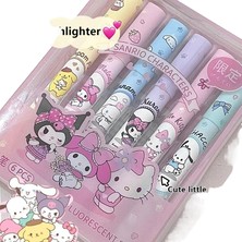 Tzmalloy 6 Adet / Kutu Sanrio Hello Kitty Fosforlu Kalem Seti Kawaii Kuromi Melody Cinnamoroll Sanat Fosforlu Kalem Okul Kırtasiye (Yurt Dışından)