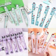 Tzmalloy 1 Adet Kawaii Sanrio Akrilik Cetvel Karikatür Hello Kitty Kuromi Pochacco Shaker Cetvel Çizim Aracı Bookmark Kırtasiye Öğrenci Hediye (Yurt Dışından)