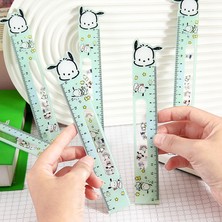 Tzmalloy 1 Adet Kawaii Sanrio Akrilik Cetvel Karikatür Hello Kitty Kuromi Pochacco Shaker Cetvel Çizim Aracı Bookmark Kırtasiye Öğrenci Hediye (Yurt Dışından)