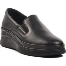 Venüs 24322148K Siyah Hakiki Deri Kadın Günlük Ayakkabı