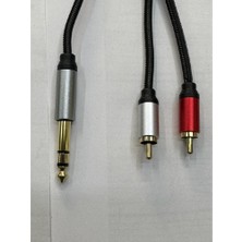 Leonpro 2 Metre 6.3 mm Stereo 2 Rca Kablo 2 Metre 2 Rca 6.3 mm Stereo Kablo