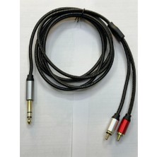 Leonpro 2 Metre 6.3 mm Stereo 2 Rca Kablo 2 Metre 2 Rca 6.3 mm Stereo Kablo