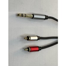 Leonpro 2 Metre 6.3 mm Stereo 2 Rca Kablo 2 Metre 2 Rca 6.3 mm Stereo Kablo