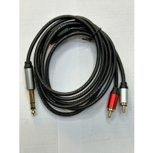 Leonpro 2 Metre 6.3 mm Stereo 2 Rca Kablo 2 Metre 2 Rca 6.3 mm Stereo Kablo