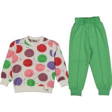 Kız 2/11 Yaş Renkli Emoji Baskılı 2li Takım