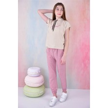 Kız Çocuk Angel   Baskılı Kapşonlu Y 7/14 Yaş Garson  Eşofman Takımı