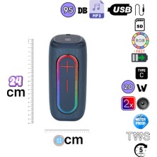 Hepu HP-S01 Taşınabilir Şarjlı Bluetooth Hoparlör 3000 Mah Rgb Aux.usb.tf 20W Rms Tws Type-C Şarj